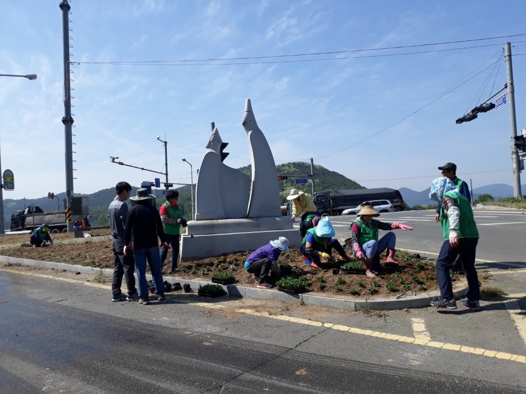 5. 강동면, 양동마을 입구 꽃심기(1)