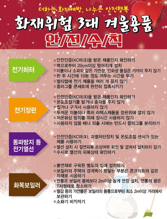 202011126 경주소방서, '화재위험 3대 겨울용품' 안전하게 사용하세요!