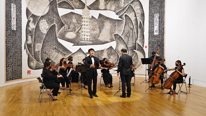 2021년 솔거미술관에서 열린 비대면 음악회 모습